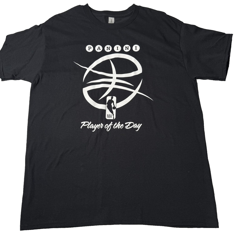 Panini Player of the Day Shirt Mens Large Black NBA Basketball Tee Heavy Cotton